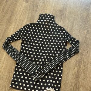 Acne Black and White Polka Dot Long Sleeve Top